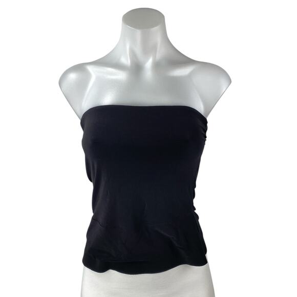 Norma Kamali Women's Black Sleeveless Strapless Bandeau Bustier Tube Tank Top S - Picture 1 of 4
